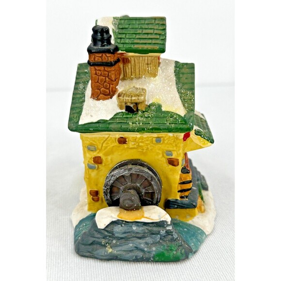 WINDHAM HEIGHTS 2004 Cobblestone Corners Christmas Village Mill House w Wheel - Picture 2 of 8